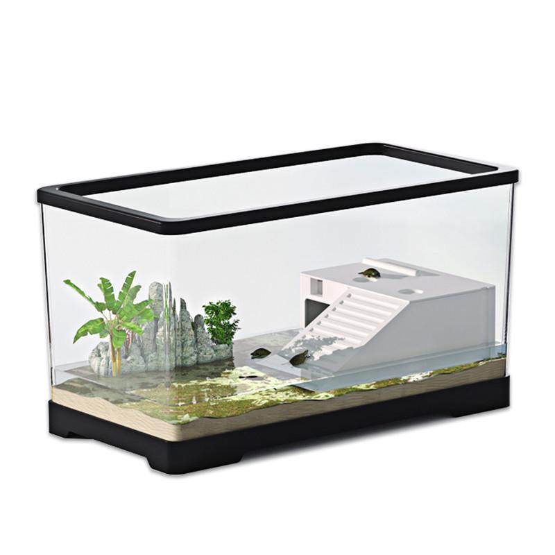 养龟生态缸家用造景小型高清高透晒台过滤流水一体透明乌龟饲养缸,淘宝优惠券,粉丝福利购,淘宝优惠卷