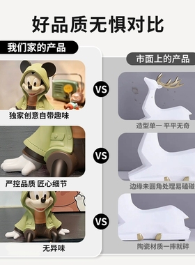 风衣米奇坐姿摆件高级感装饰品