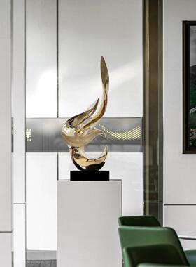 如日方升落地摆件样板间软装酒店大堂摆设抽象雕塑玄关装饰品客厅