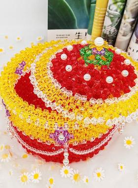 手工串珠蒙古包糖果盒客厅桌面收纳装饰摆件家居工艺品成品