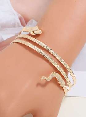 欧美个性动物手镯金属蛇手环臂环手饰夸张臂镯饰品现货