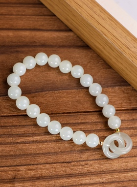天然绿玉髓圆珠手链女款