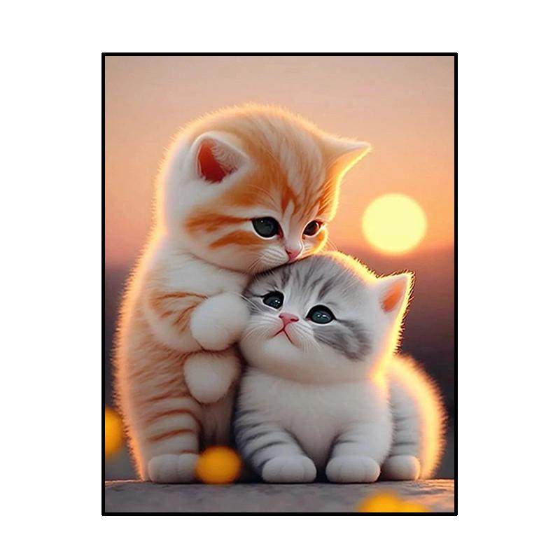 可爱动物猫咪钻石画2025新款 手工5d点贴钻十字绣diy客厅卧室满钻,淘宝优惠券,粉丝福利购,淘宝优惠卷