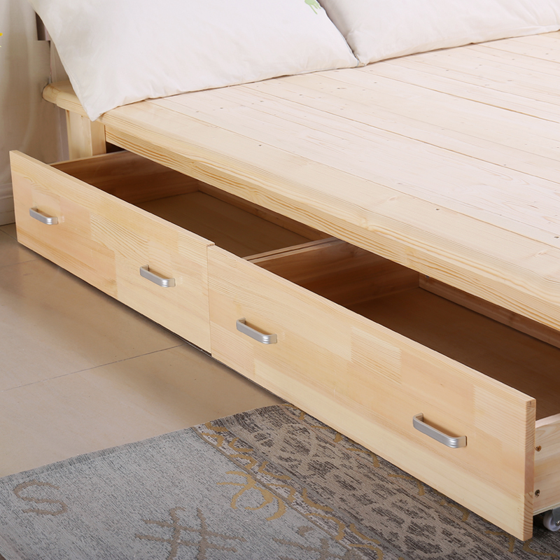 实木床架榻榻米硬板排骨架现代简约单双人床无床头民宿小户型定做-图1