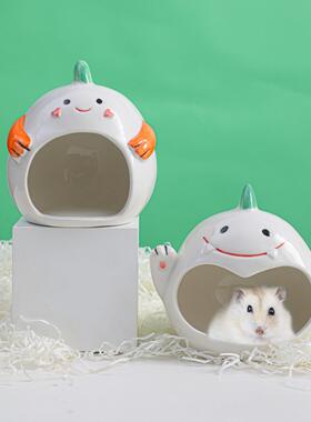 陶瓷仓鼠窝躲避屋夏天金丝熊睡窝降温避暑侏儒豚鼠小房子睡觉冰屋