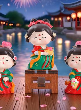 西安文创纪念品古风女孩大唐仕女可爱摆件办公桌面装饰礼物送女生