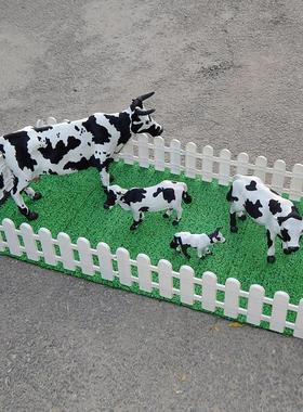 仿真奶牛模型摆件小奶牛玩偶公仔玩具超市奶粉店动物场景装饰道具