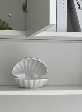 创意陶瓷美人鱼贝壳摆件ins少女心房间装饰生日礼物送女友情人节