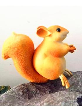 仿真小松鼠摄影道具景观配饰 泡沫植绒 仿真动物模型玩具