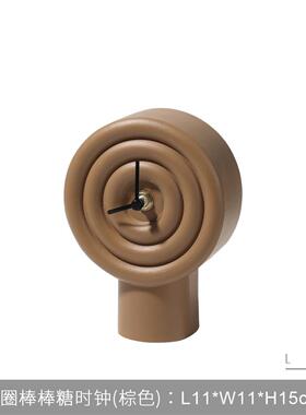 简约现代创意树脂桌面摆件时钟棒棒糖样板间卧室桌面玄关柜装饰品