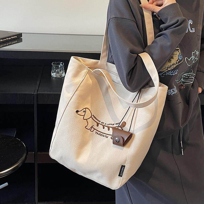 休闲大容量帆布托特包包女2025新款时尚外出手提购物袋通勤单肩包,淘宝优惠券,粉丝福利购,淘宝优惠卷