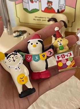 日式可爱企鹅欢迎摆件 搞笑庆祝节日桌面少女装饰猫吃鱼商店礼物