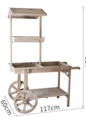 q683推车木质花车花架置物架花店橱窗装饰陈列展架多功能复古田园