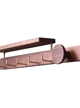 创意打孔木质挂钩墙壁门后玄关北欧墙上衣帽钩实木壁挂卧室衣帽架