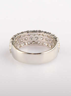 中古95新日本进口群镶钻石铂金900戒指53号