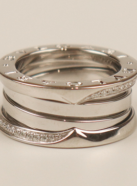 「9.5新」BVLGARI(宝格丽)B.ZERO1钻石戒指750白金49号AN859830
