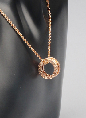 「9.5新」BVLGARI(宝格丽)B.ZERO1 传奇钻石项链750玫瑰金38-45cm