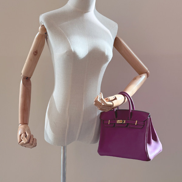 中古9新HERMES(爱马仕)BIRKIN海葵紫SWIFT皮25手提包H049362CC,淘宝优惠券,粉丝福利购,淘宝优惠卷