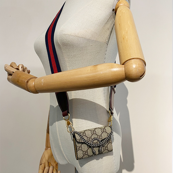 Second-hand 90's new GUCCI (Gucci) DIONYSUS GG WALLET ebony cross-body bag