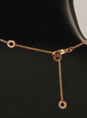 「9.5新」BVLGARI(宝格丽)B.ZERO1 陶瓷钻石项链750玫瑰金39-46cm