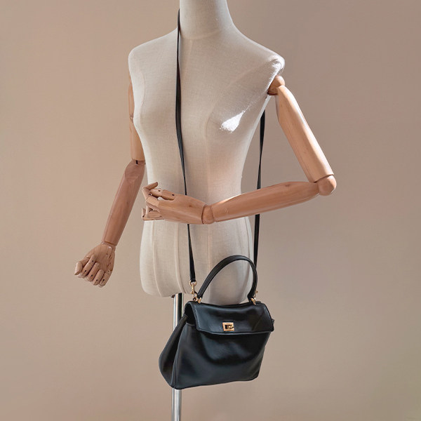 中古9新BALENCIAGA(巴黎世家)RODEO黑色光滑牛皮迷你单肩包,淘宝优惠券,粉丝福利购,淘宝优惠卷