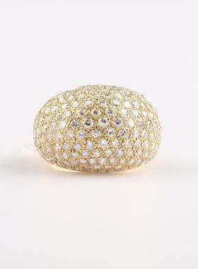 中古95新日本进口商品群镶钻石18K黄金51号戒指