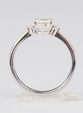 中古95新日本进口商品单颗钻石戒指铂金900 53号