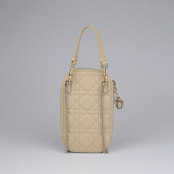 中古9新DIOR迪奥LADY DIOR CALL'IN DIOR 手机袋沙色羊皮,淘宝优惠券,粉丝福利购,淘宝优惠卷