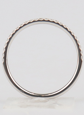 中古95新HARRY WINSTON极细微密钉镶嵌钻石戒指铂金95053号