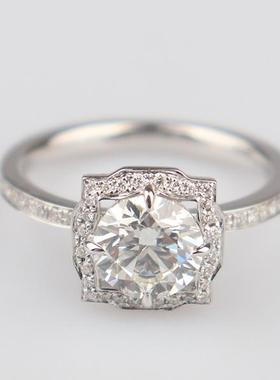 中古95新单颗钻石戒指钻石750白金56号戒指