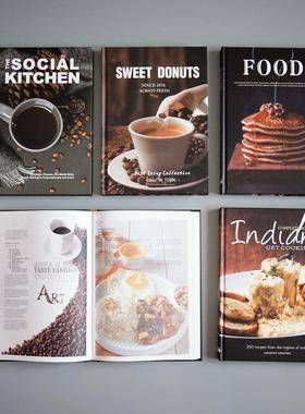 27CM精装西餐美食英文真书 餐厅厨房道具书 样板房陈列装饰书