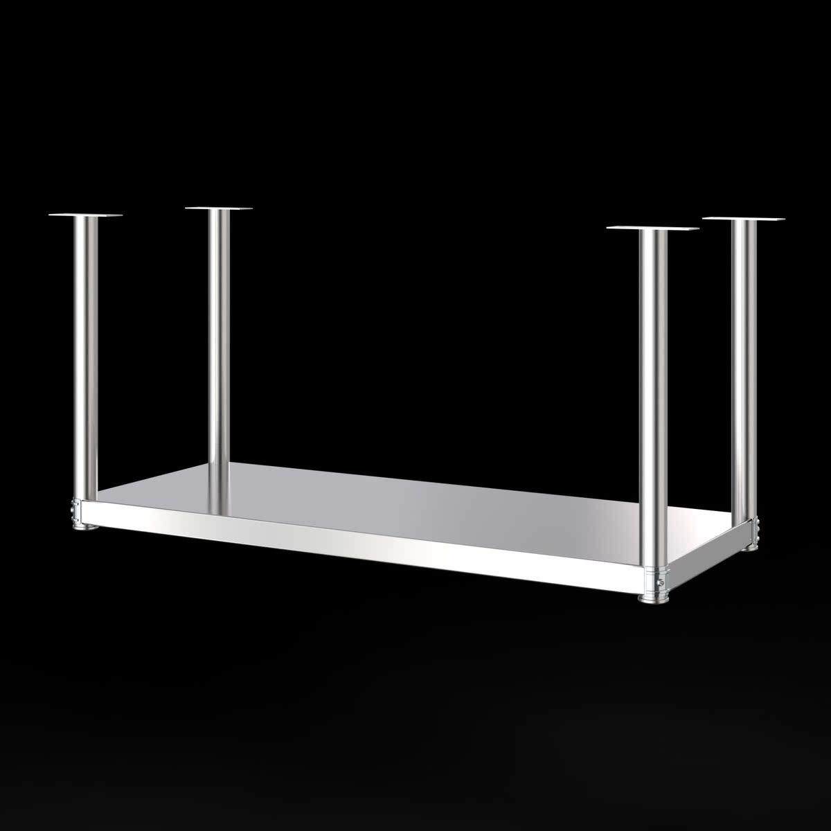 厨房固定顶装不锈钢两层架悬挂式吊架墙架商用饭店多层碗盘调料架