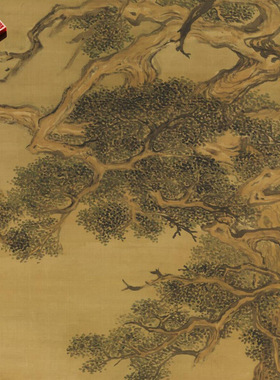清郎世宁瑞狍图传统工笔动物画高
