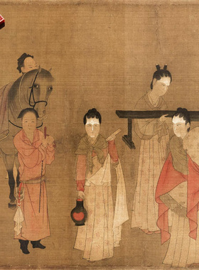 北齐杨子华校书图宋摹本残卷复制