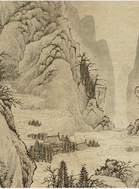 沈周春云叠嶂图复古高清微喷真迹