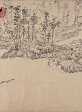 东林避暑图传统山水风景图高清艺