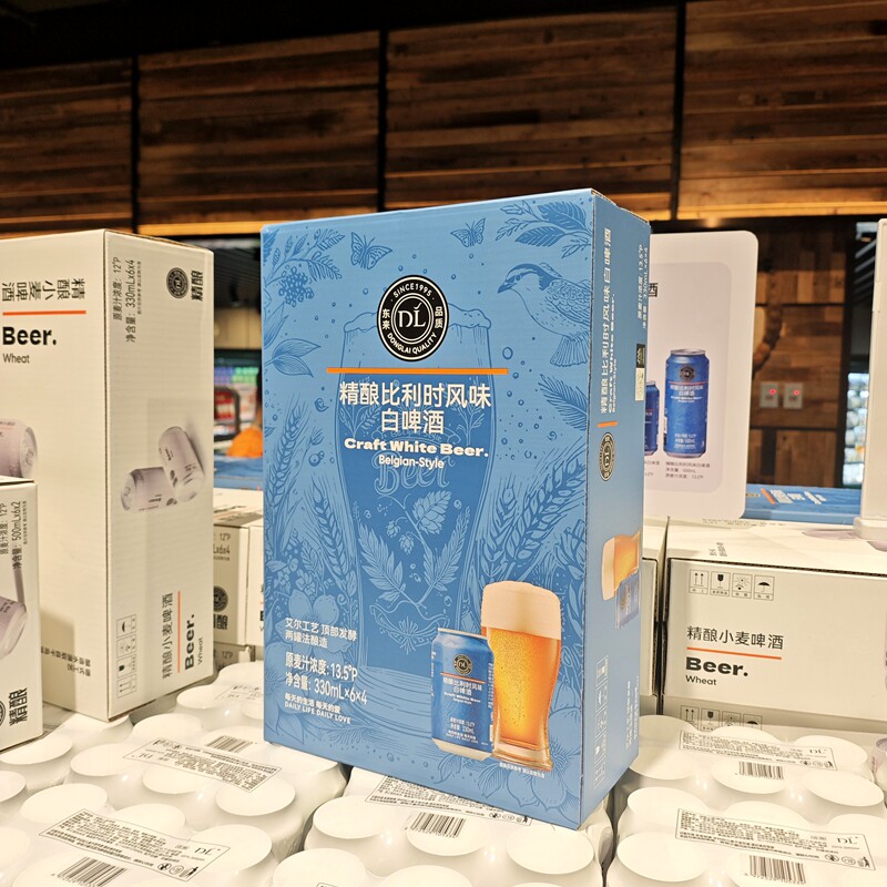 胖东来DL精酿比利时风味白啤酒小麦啤酒330ml500ml24罐6罐12罐