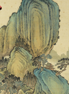 清代唐岱仿赵孟頫笔意图传统山水
