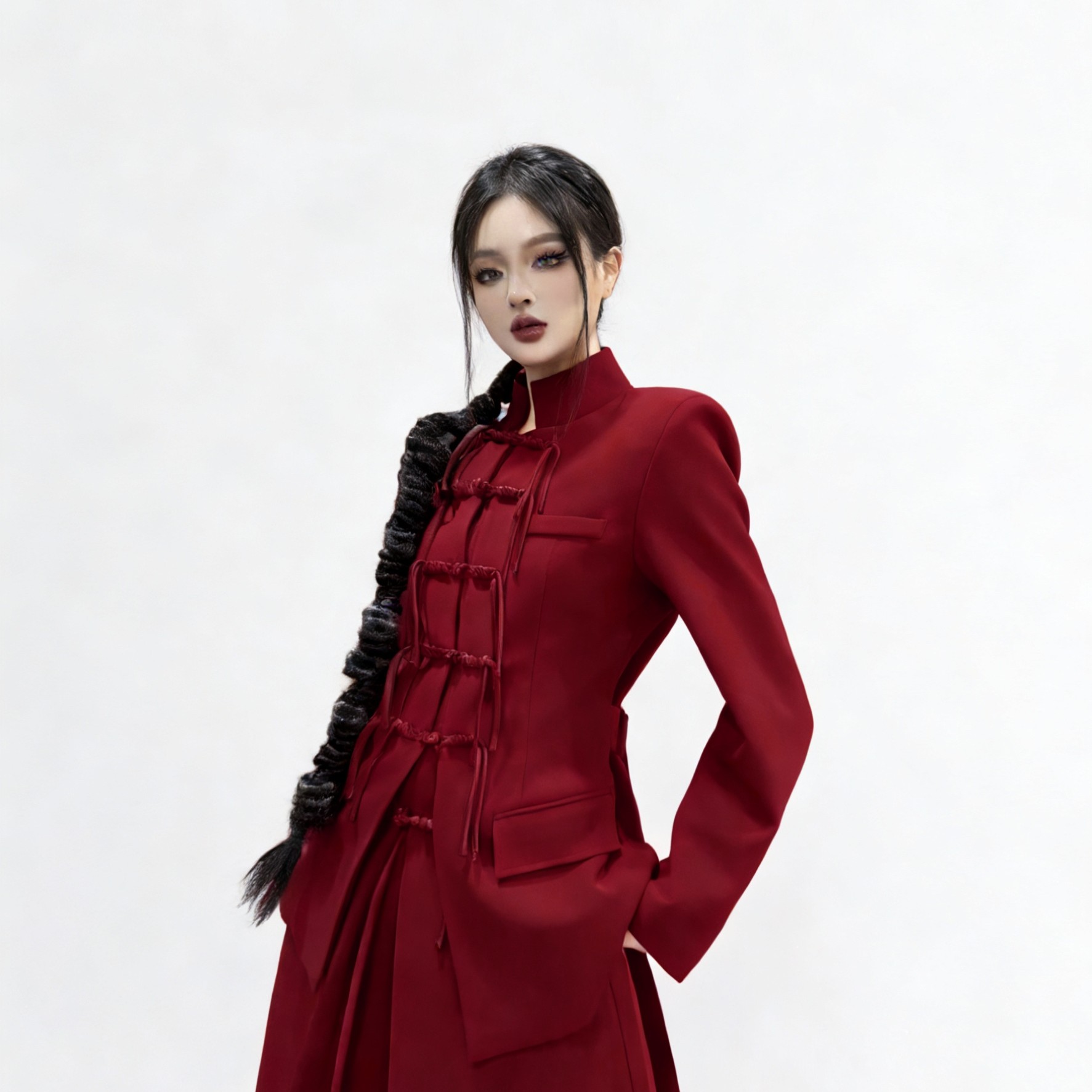 Blackgirl【明月松间】新中式收腰套装裙女显瘦国风外套新年战袍,淘宝优惠券,粉丝福利购,淘宝优惠卷