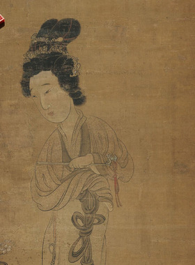 明代陈洪绶琵琶献寿图国画名作人