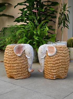 彷真动物大象花盆别墅户外庭院装饰入户花园摆件阳台造景园林小品