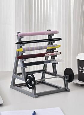 迷你杠铃健身器材笔架创意办公室桌面摆件家居好物让手指锻炼身体