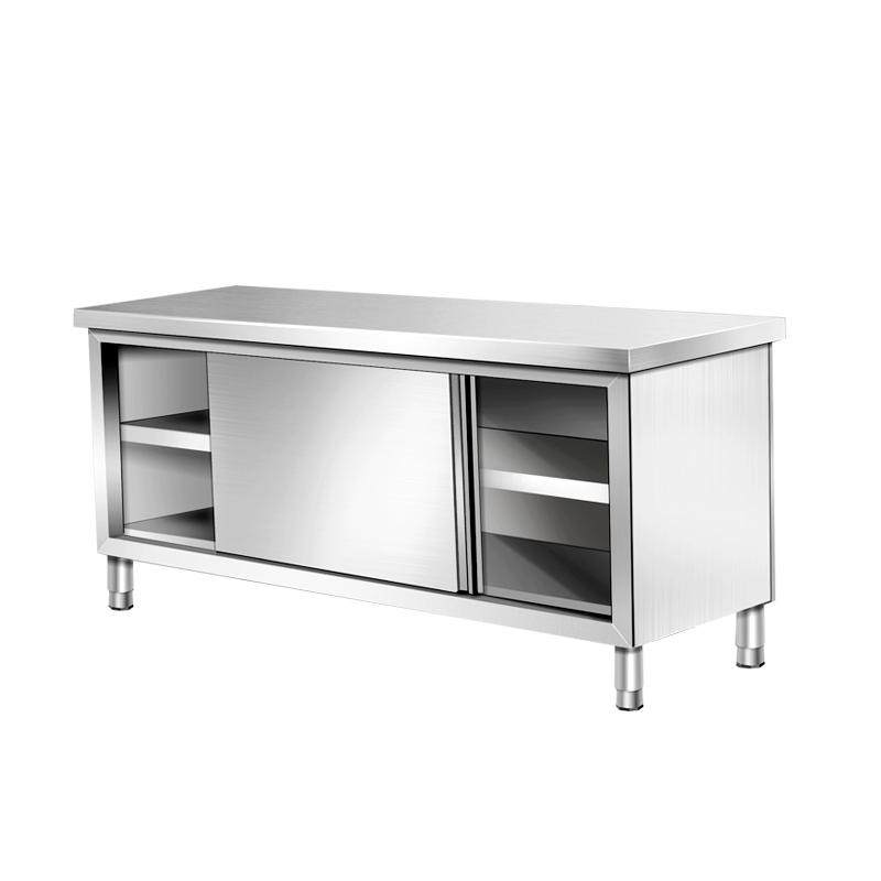 厨房操作台面不锈钢工作台商用切菜台拉门案板储物柜厨房操作台,淘宝优惠券,粉丝福利购,淘宝优惠卷