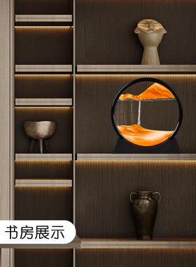 绝美流沙画摆件客厅酒柜电视柜家居装饰品轻奢办公室艺术沙漏礼物