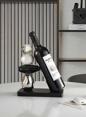 轻奢石来运转玄关餐边柜红酒架摆件家居客厅酒柜电视柜装饰品酒托