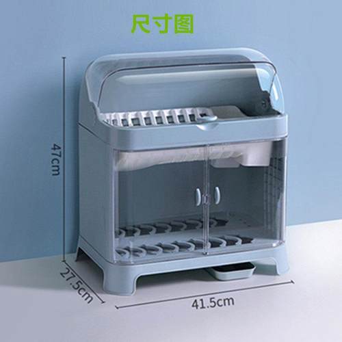 家用多功能特大厨房碗筷餐具收纳盒箱装放碗架沥水带盖双层小碗柜 - 图0