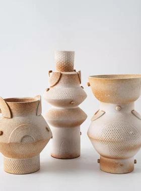 创意艺术陶瓷花瓶摆件客厅置物架样板间酒店民宿陶罐花器摆设