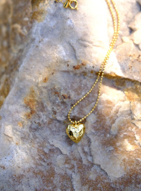 Catsway肌理简约爱心吊坠项链女