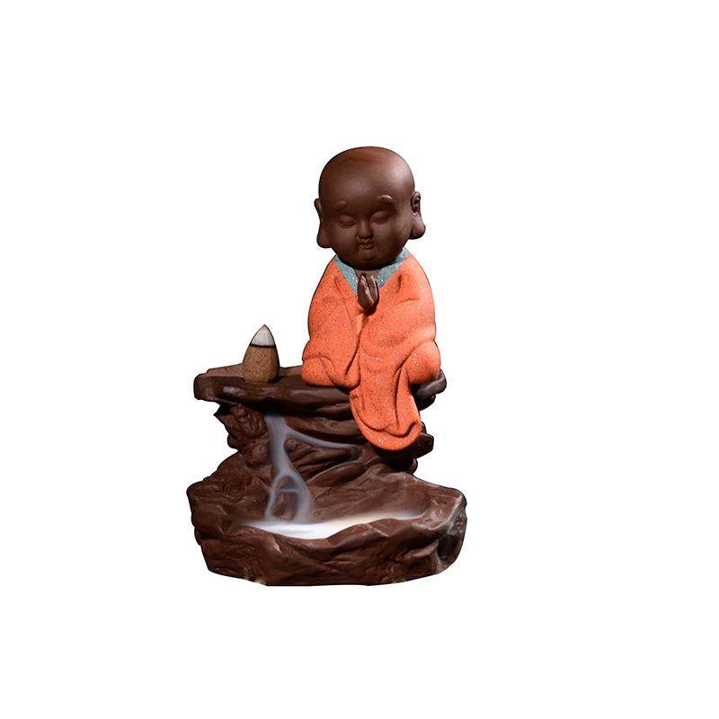 工艺品香炉摆件小和尚紫砂加工创意倒流香炉高山流水茶具配件,淘宝优惠券,粉丝福利购,淘宝优惠卷