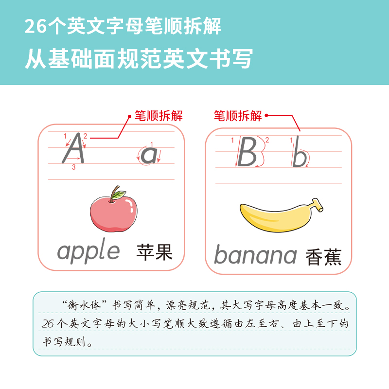 荣恒教育小学生英语同步字帖一二三四五六年级上册22秋RJ笔顺引导教材同步临摹并重学练结合小学生儿童听说读写全面提升（红逗号）